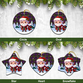 McDonnell of Glengarry Modern Tartan Christmas Ceramic Ornament - Santa Claus In Kilt Style